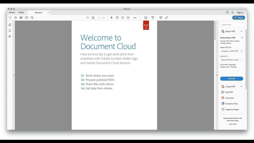 Adobe Acrobat Reader for Mac - review, screenshots