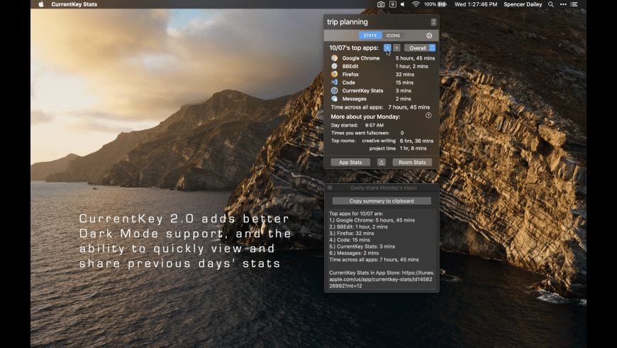 CurrentKey Stats for Mac - review, screenshots