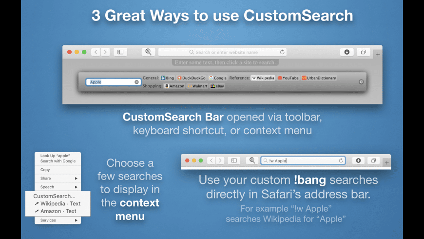 CustomSearch Safari Extension for Mac - review, screenshots