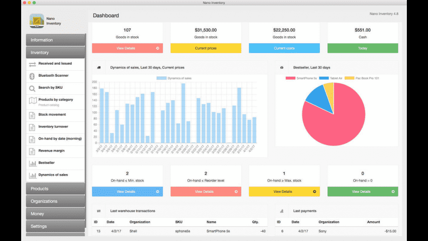 Nano Inventory for Mac - review, screenshots