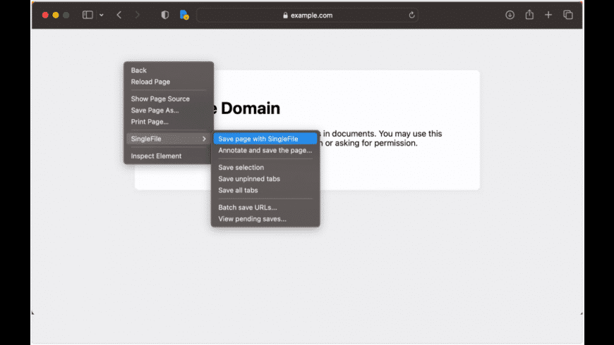 SingleFile for Safari for Mac - review, screenshots