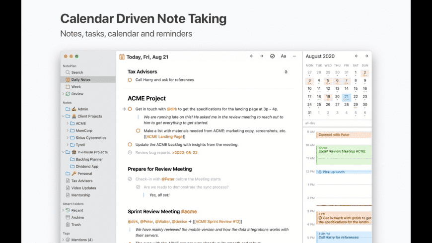 NotePlan for Mac - review, screenshots