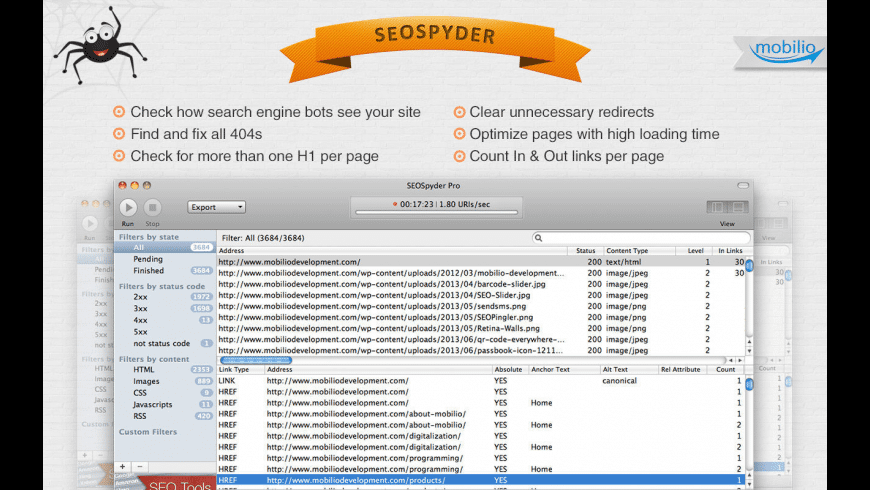 SEOSpyder for Mac - review, screenshots