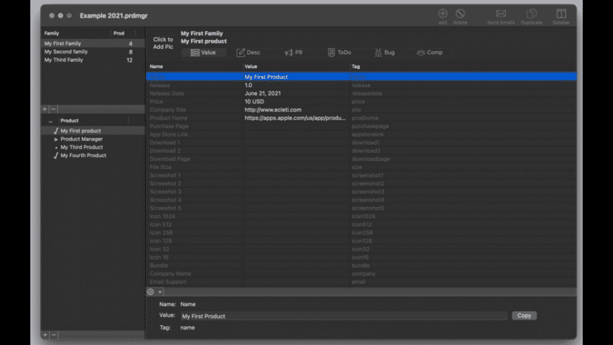 Product Manager for Mac - review, screenshots