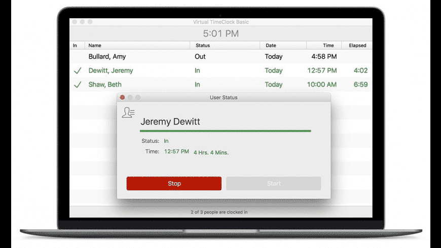 Virtual TimeClock Basic for Mac - review, screenshots