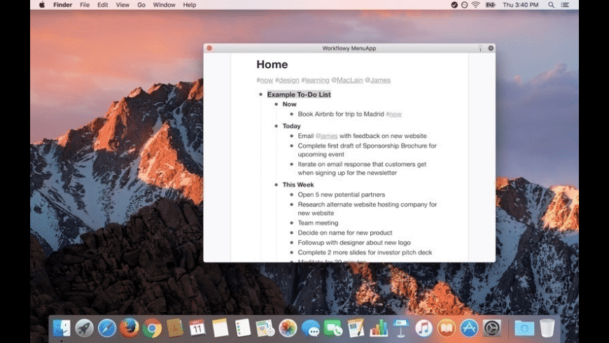 WorkFlowy for Mac - review, screenshots